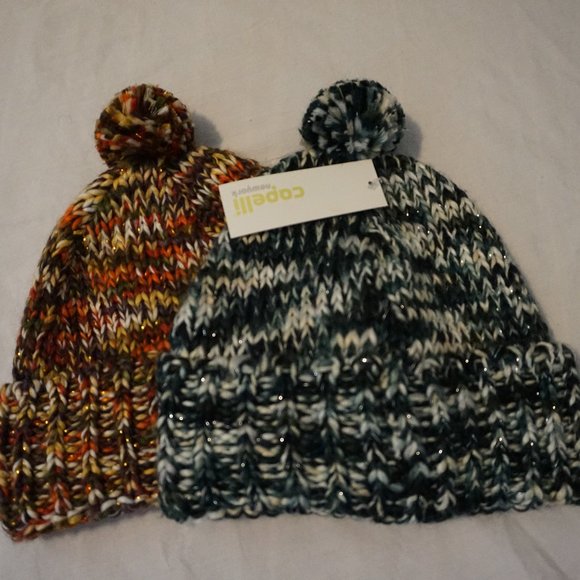Capelli of New York Blue/White-Silver and Red/Purple/White/Gold Beanies - Picture 1 of 6